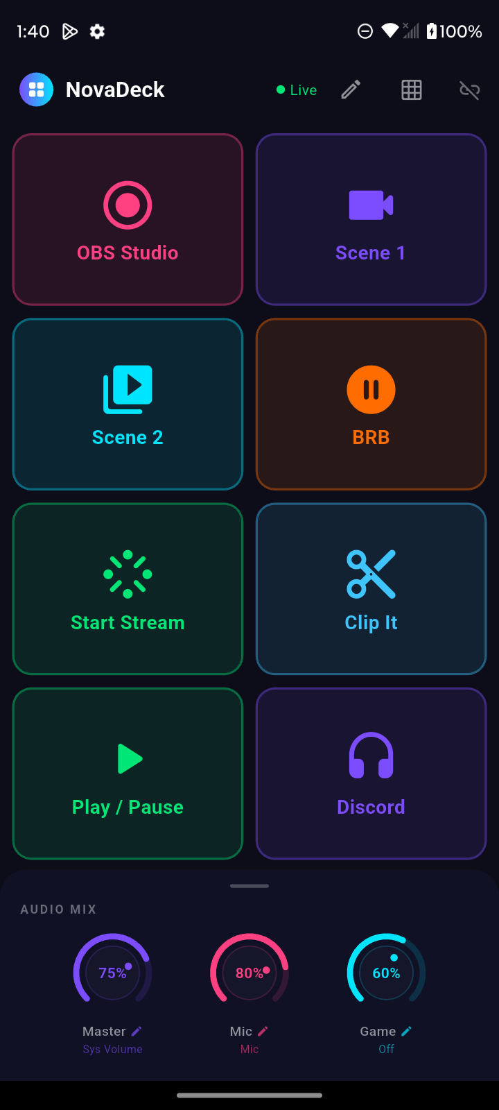 NovaDeck 8-button layout